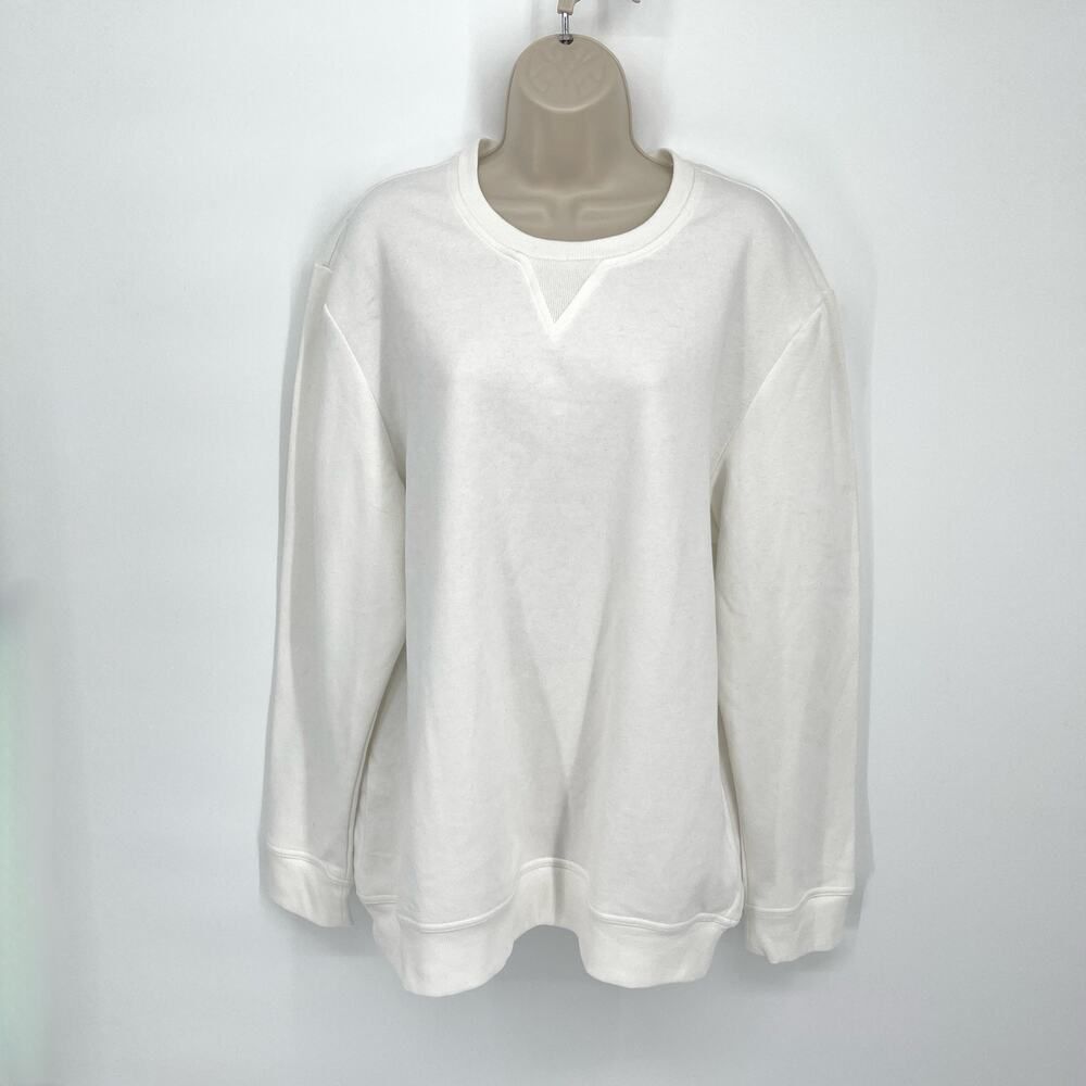 Charter Club NWT Men's Lounge Sweatshirt Fleece Lined Size L Angel White